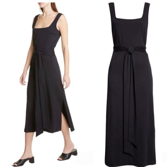 Vince 100% Pima Cotton Square Neck Midi Dress - Picture 1 of 17